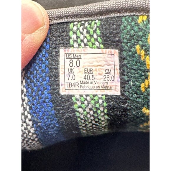 Vans Gray Canvas Lace-Up Low-Top Sneakers With Multicolor Lining Mens Size 8 - Picture 9 of 10